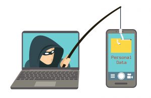 Phishing Scam, Hacker Attack On Smartphone Vector Illustration.